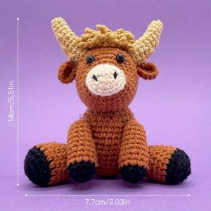 Highland bò người mới bắt đầu Amigurumi Crochet Starter Kit 2pcs dễ dàng đan Set cho trẻ em người lớn Thú nhồi bông đồ chơi Step-By-Step - Product Image 5