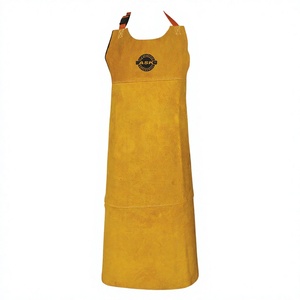 Delantal de soldadura MIG TIG de cuero vacuno resistente al calor, fabricado a medida para soldadores y trabajos de minería y pulido. - Product Image 1
