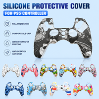 Coque en silicone antidérapante pour manette PS5 de Sony, motifs de transfert d'eau multicolores, coque de protection pour manette de jeu