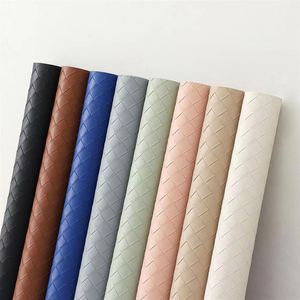 Nouveauté 2023, papier d'emballage en cuir grainé BV à carreaux, fleurs, 50 cm * 1,4 m/rouleau, pour fleuriste, boutique de fleurs - Product Image 1