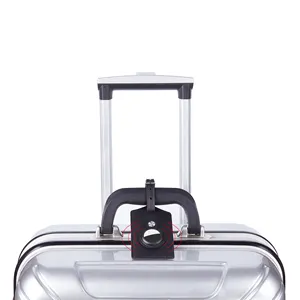 Minimalist Airtag bagaj etiketi seyahat için, koruyucu PU deri bagaj etiketi ile dahili AirTag kılıfı