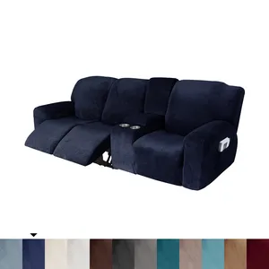 Phong Cách Tùy Chỉnh Dày Mềm Có Thể Giặt Sofa Bìa Dễ Dàng Đi Loveseat Recliner Bìa Ghế Sofa Recliner Với Cup Chủ Đàn Hồi