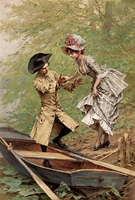 Peinture à l'huile Art Déco antique sur toile avec cadre en bois doré, décoration murale pour salon, décoration de la maison, mariage