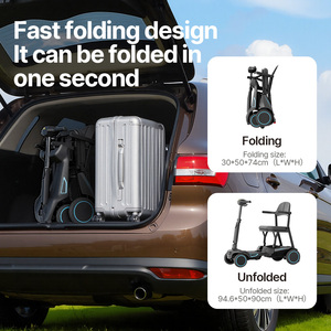 Scooter de mobilité pliable en 1 seconde ZW502 2026 à 4 roues pour adultes <span class=keywords><strong>handicapés</strong></span>, idéal pour les voyages en extérieur, avec moteur sans balais et structure en aluminium - Product Image 4