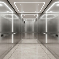 Pièces d'ascenseur haut de gamme Grand Elevator : Cabine de levage à miroir intégral, effet visuel transparent, silencieuse, stable, en métal, moderne, pour hôpitaux et appartements