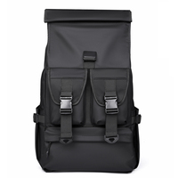 Sac à dos pour ordinateur portable grande capacité, multi-poches, imperméable, à enroulement, personnalisé, pour les voyages courts et les activités professionnelles