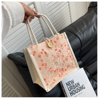 Sac fourre-tout en jute réutilisable grande capacité, vente en gros, sacs fourre-tout en coton et jute écologiques avec logo personnalisé