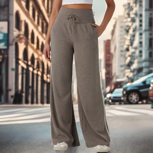 2026 New European Women's High Elastic Loose Wide Leg <b>Pants</b> Anti-Wrinkle Hip Hop Corduroy Summer - Product Image 2