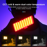 Lampe vidéo LED RVB, lumière d'appareil photo, pleine couleur, rechargeable 4000 mAh, intensité réglable 3200K-8500K, panneau lumineux pour studio photo