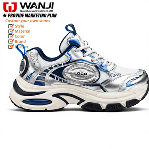 Zapatillas Deportivas Plateadas Metálicas con Logotipo Personalizado, Zapatillas de Plataforma para Mujer, Zapatillas Deportivas Informales con Suela Gruesa y Parte Superior de Malla - Product Image 3