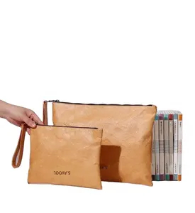 briefcase bag resistant women man tyvekfor cosmetics make up toiletry journey tablet phone bag tyvek zipper packaging bag
