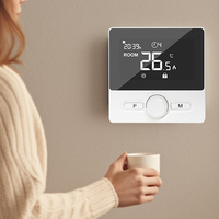 Termostato Opentherm OT con Alimentación por 2 Pilas AAA para Sistemas HVAC, Programable Semanalmente, Control Remoto por WiFi, Diseño Moderno, Gráfico, NTC10K