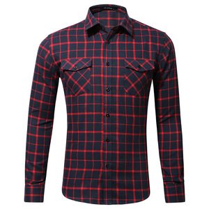<span class=keywords><strong>Camicia</strong></span> <span class=keywords><strong>a</strong></span> <span class=keywords><strong>Quadri</strong></span> in Flanella di Cotone Premium OEM per <span class=keywords><strong>Uomo</strong></span>, Manica Lunga con Bottoni, <span class=keywords><strong>Camicia</strong></span> Casual con Due Tasche sul Petto - Product Image 4