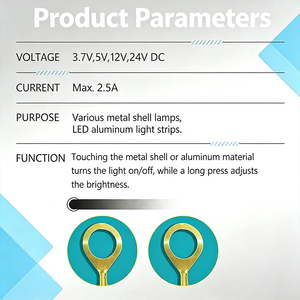 5V Kısılabilir Metal Gövdeli Dokunmatik Sensörlü Anahtar 12V 24V <span class=keywords><strong>DC</strong></span> Akıllı Dokunmatik Kontrol Anahtarı LED Masa Lambası Başucu Lambası DIY Aydınlatma için - Product Image 4