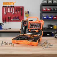 Set Kotak Peralatan Perbaikan Rumah Tangga Portabel Kecil Jakemy, Bit Baja Chrome Vanadium, Kit Obeng OEM yang Dapat Disesuaikan, Kotak Keras