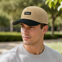 Casquettes de baseball ajustables à visière plate, perforées, avec cordon, style A-Frame, 5 panneaux, personnalisées pour le golf, OEM, marque privée, vente en gros