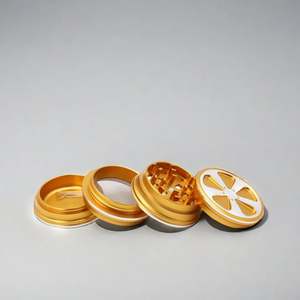 CANNA Vente en gros Moulin à herbes manuel en aluminium 63mm 4 pièces en métal zinc Accessoires pour fumeurs - Product Image 2