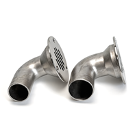Drain de pont incurvé monobloc professionnel en acier inoxydable AISI 316, raccord de drainage de pont de bateau marin robuste moulé par investissement