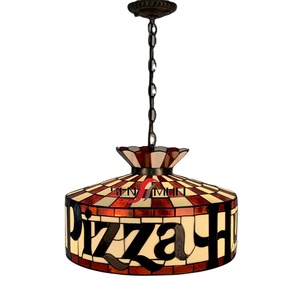 Sensmuel, fábrica de China, venta al por mayor, vidrieras personalizadas, decoración Retro, LED, estilo <span class=keywords><strong>Tiffany</strong></span>, Pizza Hut, lámpara colgante, lámparas colgantes - Product Image 1