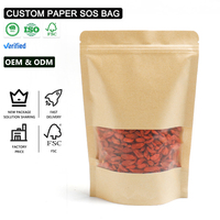 Sachets Doypack Personnalisés Imprimés, Scellables à Chaud, avec Fermeture Ziplock, en Papier Kraft, pour Emballage de Grains de Café en Vrac