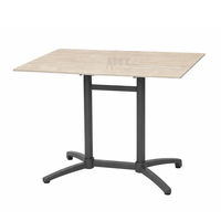 Plateau de table en stratifié compact HPL à grain de bois sur mesure, protection UV, pour mobilier d'extérieur commercial