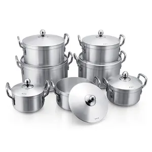 14 Stks/set Outdoor Kunstwerk Kookgerei Set Thuis Koken Pot En Keukengerei Braadpan Set Aluminium