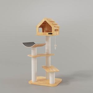 Arbre d'escalade de chat en bois de grande taille en gros d'usine pour plusieurs chats - Product Image 4
