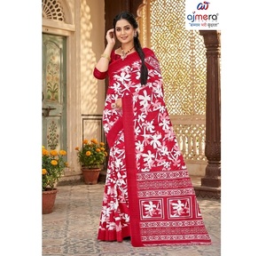 Saris en coton imprimé vintage élégants pour femmes, style tendance et confortable de qualité supérieure pour le bureau, les occasions décontractées et les fêtes - Product Image 5