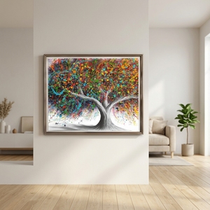 Peinture de paysage <span class=keywords><strong>moderne</strong></span> colorée, art mural abstrait d'<span class=keywords><strong>arbre</strong></span> pour la décoration de la maison, salon, aquarelle sur papier, œuvre étonnante - Product Image 6