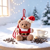 Uyeah Individuell Bedruckter Weihnachtspullover Teddybär Plüschtier Schlüsselanhänger Anhänger Weihnachtsbaum Atmosphäre Puppe Ornament
