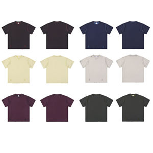 240g T-shirt réversible en détresse en pur coton à manches courtes, Vintage American Casual - Product Image 3