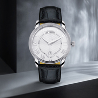 Montre à quartz étanche avec bracelet pour homme, montre-bracelet lumineuse, acier inoxydable de qualité supérieure, logo personnalisé, squelette en cuir