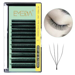 Fournitures de Gros Private Label 3d 4d 8d Sandwich Plateau Individuel Faux Cils Extensions Clover Lashes