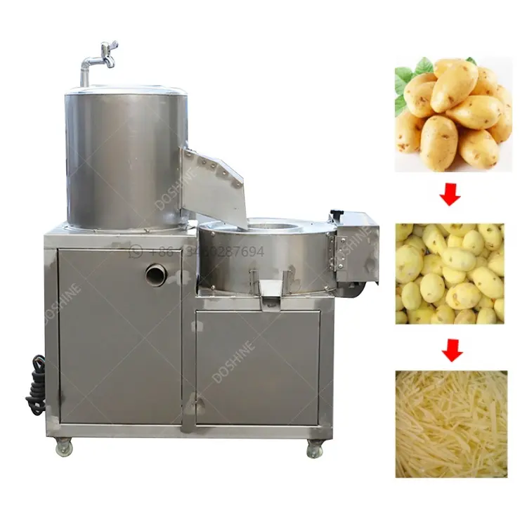 Elektrische Commerciële Potato Chip Cutter Dunschiller En Snijmachine Chips Snijmachine