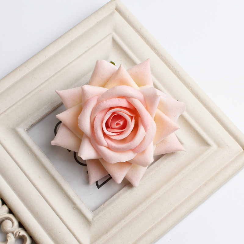 #6 testa di fiore di rosa corno di velluto (di grandi dimensioni)