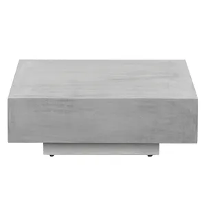 Square Coffee Table Concrete Table Top With Clay Top Sturdy Legs For Living Room Coffee Shop