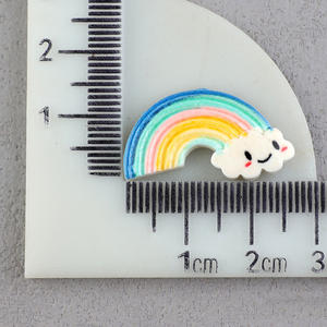 하이 퀄리티 사랑스러운 인쇄 공예 플랫백 무지개 수지 매력 펜던트 장식 액세서리 - Product Image 4