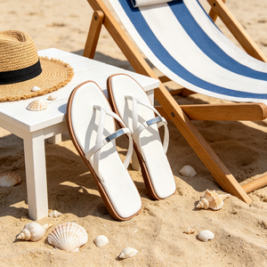 Prix de gros Tongs de luxe tendance, sandales de plage plates de créateur pour femmes, tongs à bout ouvert pour l'été - Product Image 2