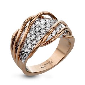 Anillo de Diamantes Simon G en Oro Rosa de Dos Tonos con Corte Brillante Redondo, Joyería para Uso Diario de Mujer - Product Image 1