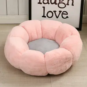Almofada removível Pet Luxo Macio Confortável Rosa Cinza Branco Rodada Donut Estilo pet beds