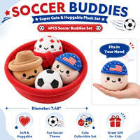 2026 Fußballturnier-inspiriertes Plüsch-Set mit 3 Maskottchen-Spielzeugen und Ball für Fan-Merchandise
