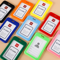 Vente directe usine – Porte-badge vertical à double fenêtre transparente pour cartes d'identité, badges d'accès (bureau, école)