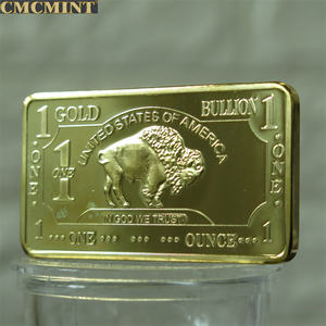 Памятные монеты, старые монеты 1 унция, 100 мельница, Золотой буйвол бар - Product Image 5