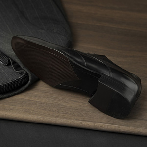 Chaussures Oxford pour hommes haut de gamme entièrement équipées avec bout pointu, dessus en cuir véritable, semelle extérieure en caoutchouc antidérapante, bureau et carrière - Product Image 2