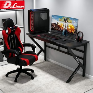 Escritorio para Juegos de Computadora Resistente en Rojo y Negro con Base en X y Soporte Integrado para <span class=keywords><strong>Torre</strong></span> - Product Image 3