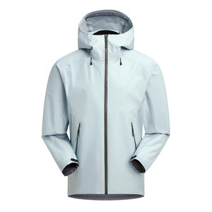 Chaqueta con capucha a prueba de viento 3D para hombre, de color sólido, de una sola capa, a prueba de viento, para senderismo, viajes por carretera - Product Image 4