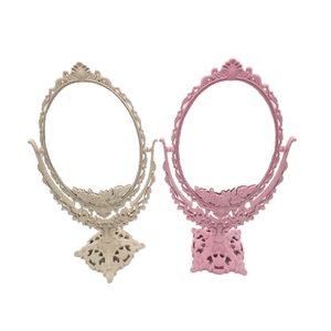 Espejo de maquillaje de plástico de escritorio de doble cara Retro Vintage de lujo diseño personalizado con etiquetado de <span class=keywords><strong>tocador</strong></span> cosmético de belleza - Product Image 1