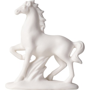 Estatuilla de Caballo Blanco pequeño de ocho corceles de cerámica MSH con textura de cola transparente - Product Image 5