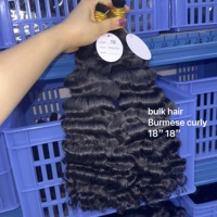 Cheveux humains vierges non traités à cuticules intactes, bouclés birmans, en vrac, sans trame, extensions de cheveux indiens bruts d'un seul donneur