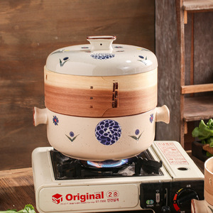 Casserole en céramique <span class=keywords><strong>de</strong></span> style japonais avec grille <span class=keywords><strong>de</strong></span> <span class=keywords><strong>cuisson</strong></span> vapeur, marmite multi-couches et faitout pour usage hôtelier et domestique - Product Image 4